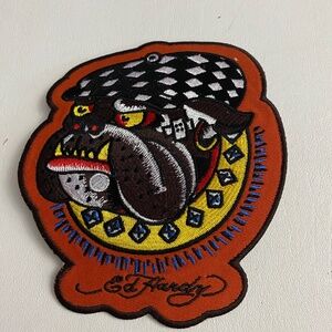 Ed Hardy Bulldog Iron on Patch Applique Embroidered Sewing (Large)